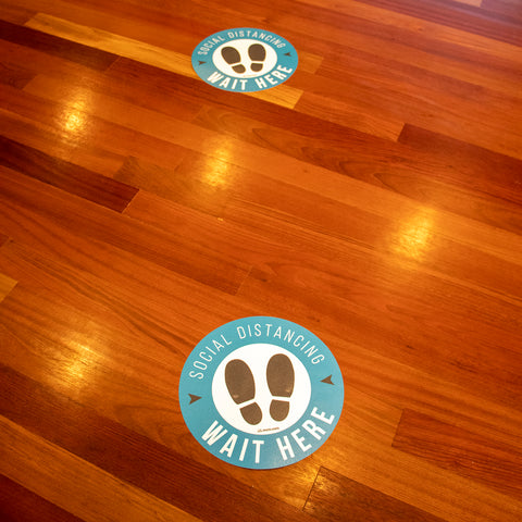 National Checking DECAL BLUE CIRCLE SAFE DISTANCE 12X12