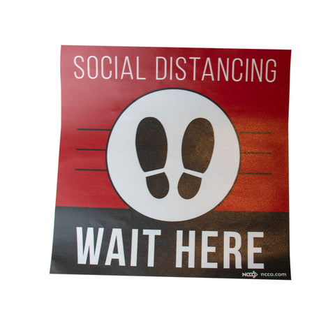National Checking DECAL FLOOR SQUARE SOCIAL DISTANCING RED 12X12
