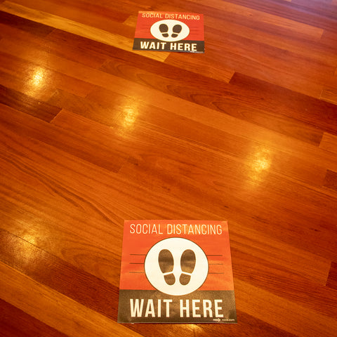 National Checking DECAL FLOOR SQUARE SOCIAL DISTANCING RED 12X12
