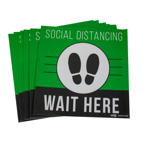 National Checking SIGN FLOOR SQUARE SAFE DISTANCE GREEN