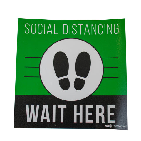 National Checking SIGN FLOOR SQUARE SAFE DISTANCE GREEN
