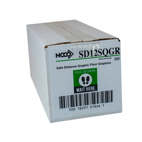 National Checking SIGN FLOOR SQUARE SAFE DISTANCE GREEN