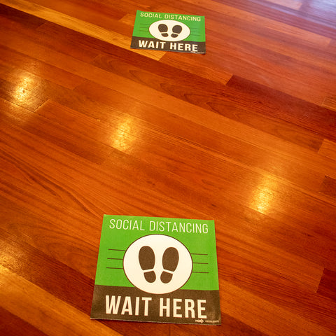 National Checking SIGN FLOOR SQUARE SAFE DISTANCE GREEN