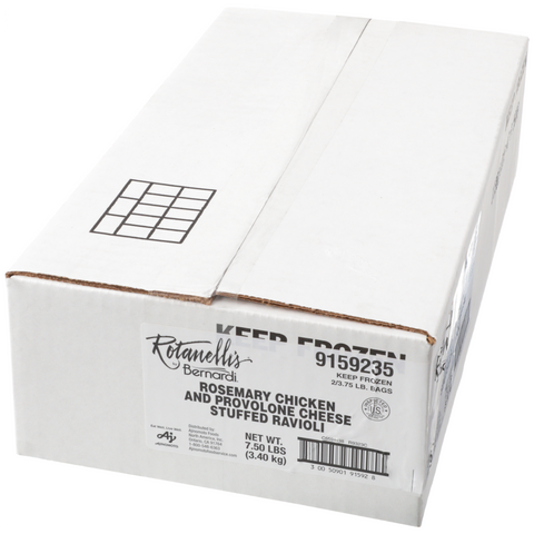 Windsor Rotanelli by Bernardi Rosemary Chicken with Provolone Jumbo Round Ravioli, 3.75 Pound -- 2 per case.
