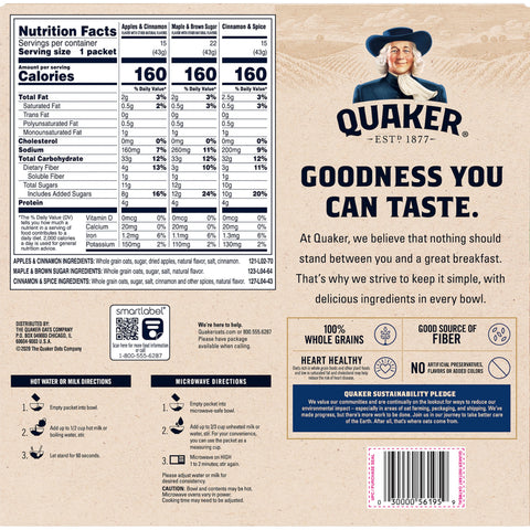 Quaker® OATMEAL INSTANT VARIETY PACK