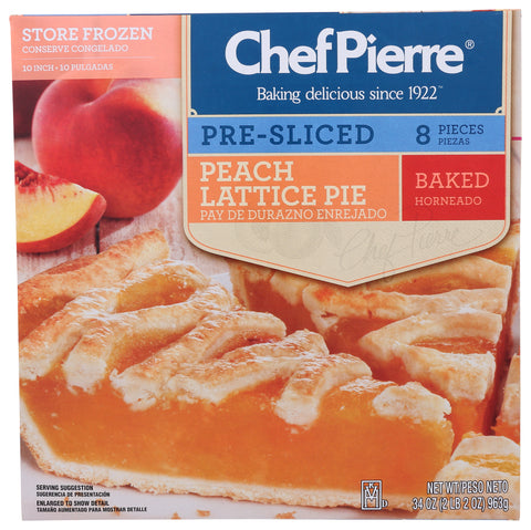 Pie Peach Lattice Thaw & Serve 8 Cut