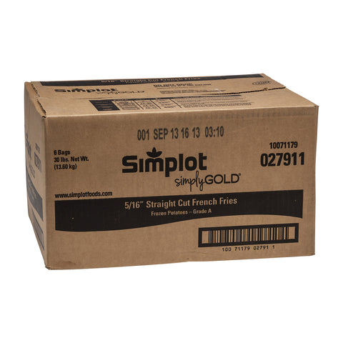 Simply Gold 5/16 Skin On Potato Fries, 5 Pound -- 6 per case.