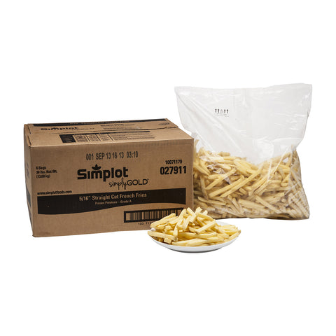 Simply Gold 5/16 Skin On Potato Fries, 5 Pound -- 6 per case.