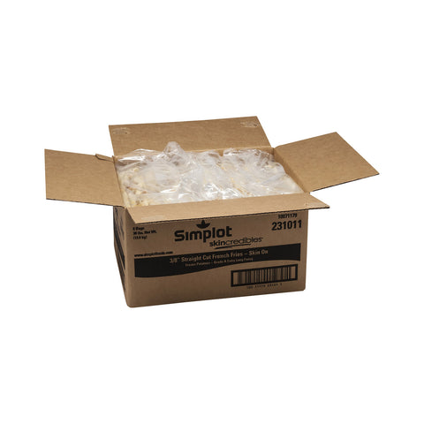 Simplot Skincredibles Cone 3/8 inch Straight Cut French Fry, 5 Pound -- 6 per case.