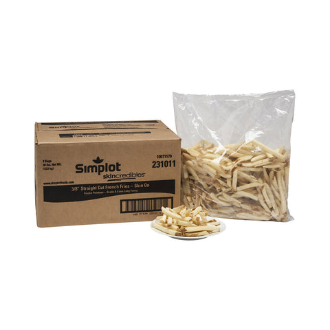Simplot Skincredibles Cone 3/8 inch Straight Cut French Fry, 5 Pound -- 6 per case.