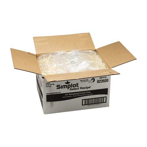 Select Recipe 1/4 inch Straight Cut French Fries, 4.5 Pound -- 6 per case.