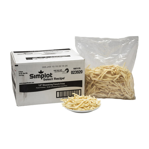 Select Recipe 1/4 inch Straight Cut French Fries, 4.5 Pound -- 6 per case.