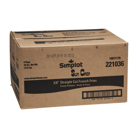 Simplot Sun Crop Straight Cut Potato French Fry, 5 Pound -- 6 per case.