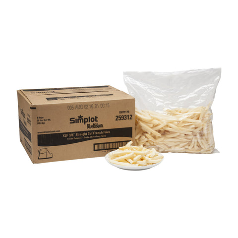 Simplot Extra Long Fancy Regular Straight Cut Potato French Fry, 5 Pound -- 6 per case.