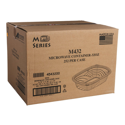 Container Plastic Rectangular Microwavable Black 32 Oz