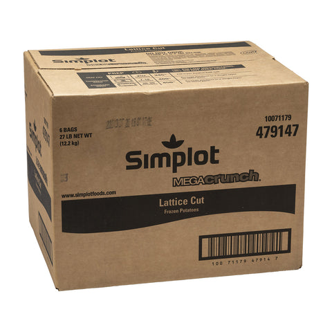 Simplot Batter Natural Crisp Lattice Cut Potato French Fry, 4.5 Pound -- 6 per case.