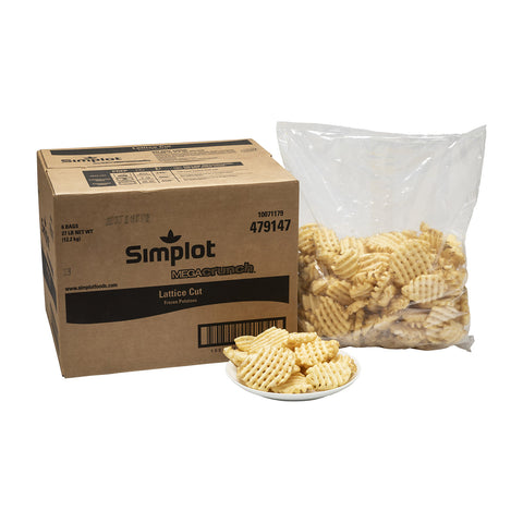Simplot Batter Natural Crisp Lattice Cut Potato French Fry, 4.5 Pound -- 6 per case.