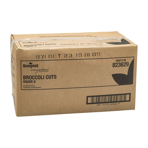 Simplot IQF Broccoli Cuts - 20 lb. package, one package per case