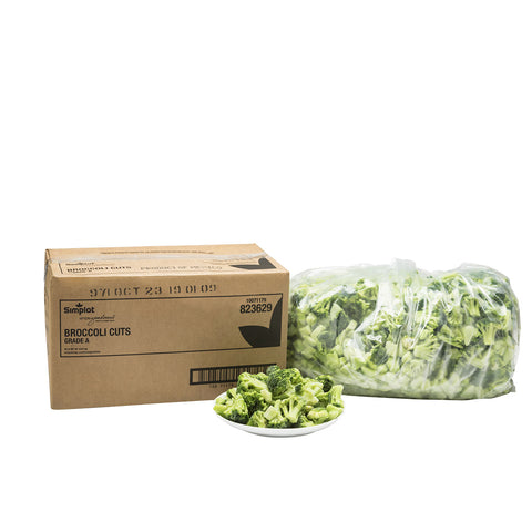 Simplot IQF Broccoli Cuts - 20 lb. package, one package per case