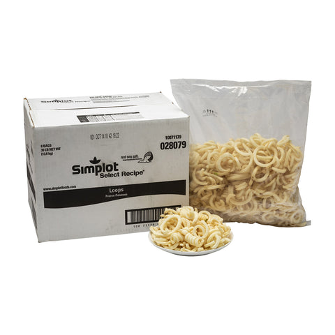 Select Recipe Skin On 1/4 Inch Frozen Potato Loop Fries, 5 Pound -- 6 per case