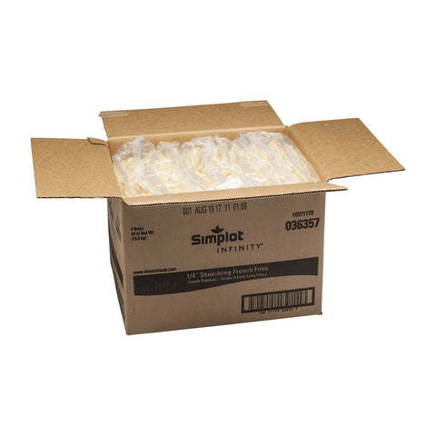 Infinity 1/4 inch Crinkle Cut Shoestring Fries, 5 Pound -- 6 per case.