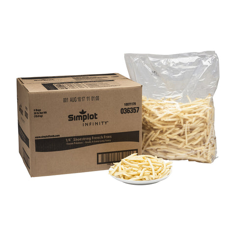 Infinity 1/4 inch Crinkle Cut Shoestring Fries, 5 Pound -- 6 per case.