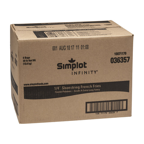 Infinity 1/4 inch Crinkle Cut Shoestring Fries, 5 Pound -- 6 per case.
