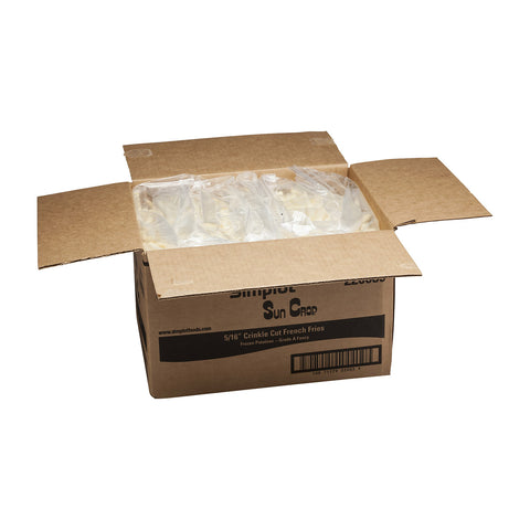 Sun Crop 5/16 inch Crinkle Cut Fries, 5 Pound -- 6 per case.
