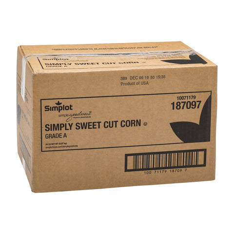 Simplot Simply Sweet Cut Corn - 20 lb. bag, 1 bag per case