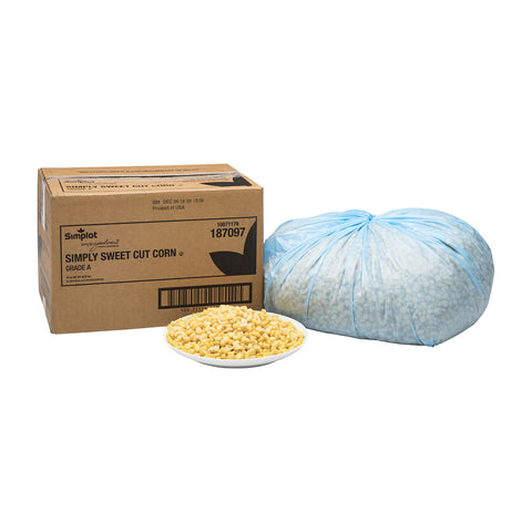 Simplot Simply Sweet Cut Corn - 20 lb. bag, 1 bag per case