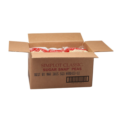 Simplot Sugar Snap Peas - 32 oz. package, 12 packages per case