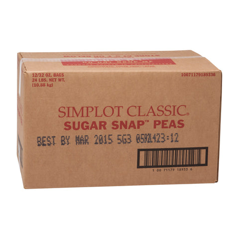 Simplot Sugar Snap Peas - 32 oz. package, 12 packages per case