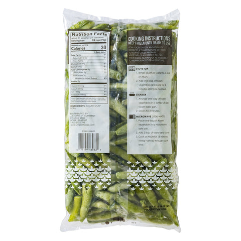 Simplot Sugar Snap Peas - 32 oz. package, 12 packages per case