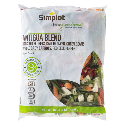 Culinary Select Antigua Vegetable Blend - 3 lb. package, 8 packages per case