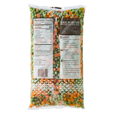 Simplot Peas & Diced Carrots - 40 oz. package, 12 packages per case