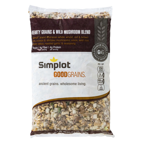 Simplot Upsides® VEGETABLE BLEND HEARTY GRAINS & WILD MUSHROOMS IQF