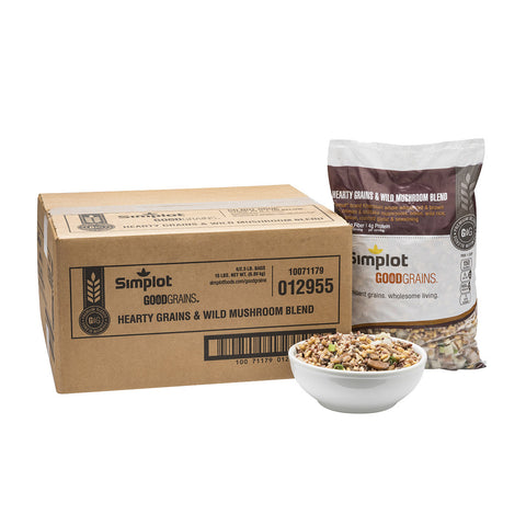 Simplot Upsides® VEGETABLE BLEND HEARTY GRAINS & WILD MUSHROOMS IQF
