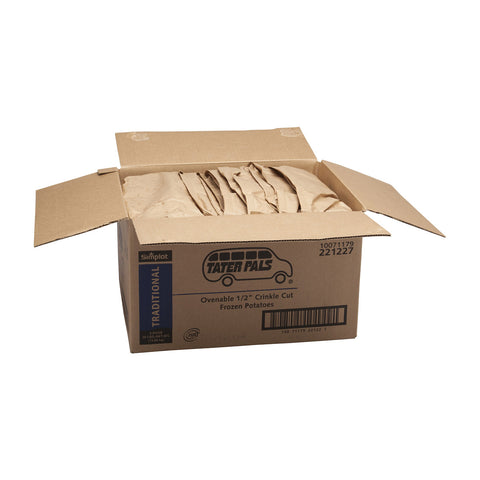 Simplot Traditional Tater Pals 1/2 inch Crinkle Cut Ovenable French Fry, 5 Pound -- 6 per case.