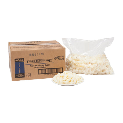 Simplot Freezerfrige 1/2 inch Cube Hash Brown Potato, 5 Pound -- 4 per case.
