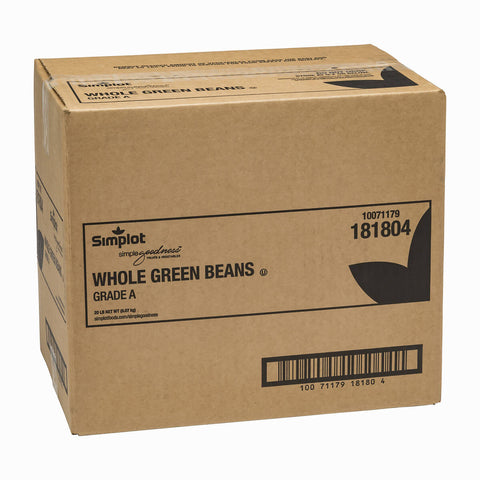 Simplot Whole Green Bean - 20 lb. package, 1 package per case