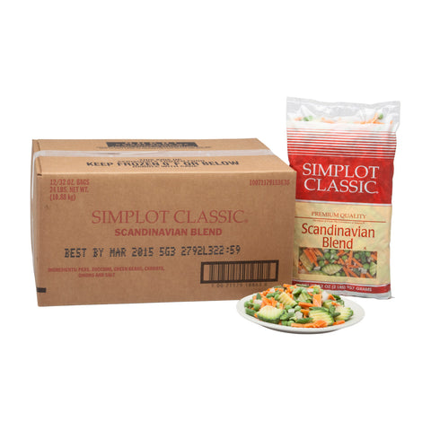 Simplot Scandinavian Vegetable Blend, 32 Ounce Package -- 12 packages per case