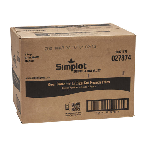 Simplot Bent Arm Ale Beer Battered Lattice Cut Fries, 4.5 Pound -- 6 per case