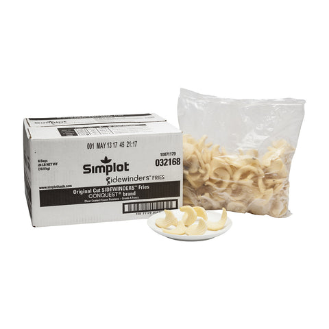 Simplot Sidewinders Clear Coated Fries, 4 Pound -- 6 per case