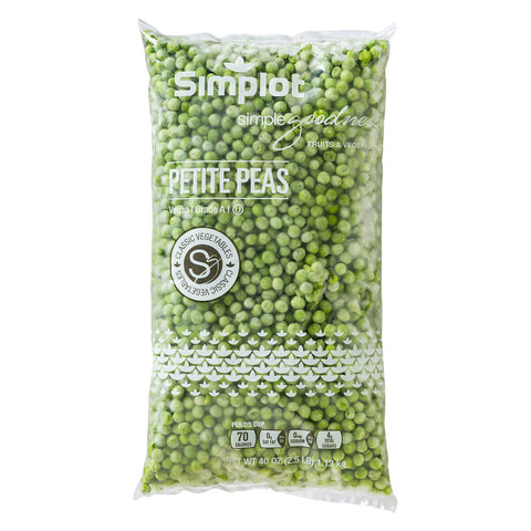 Simplot Petite Peas - 40 oz. package, 12 packages per case