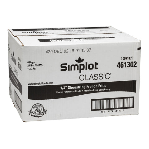 Simplot Classic Shoestring Potato French Fry, 4.5 Pound -- 6 per case.