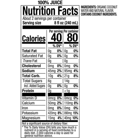 Naked Juice WATER COCONUT PURE ORGANIC TETRA PACK