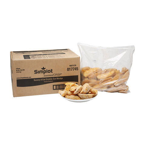 Simplot POTATO FRIES 8-CUT WEDGE CRINKLE CUT SEASONED CRISP SAVORY