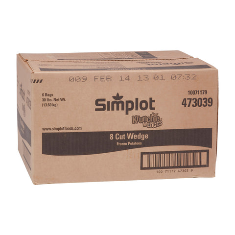 Simplot SeasonedCrisp Krunchie Wedge 8 Cut Crinkle Cut French Fry, 5 Pound -- 6 per case.
