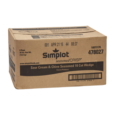 Simplot Seasonedcrisp Sour Cream and Chive 10 Cut Wedge French Fry, 5 Pound -- 6 per case.