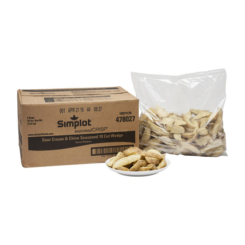 Simplot Seasonedcrisp Sour Cream and Chive 10 Cut Wedge French Fry, 5 Pound -- 6 per case.